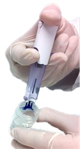 EYEPRIM™ membrane ejected into a storage container